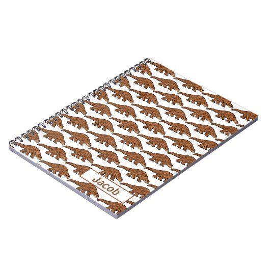 Pangolin-Tier mit Name Notizblock (Linke Seite)