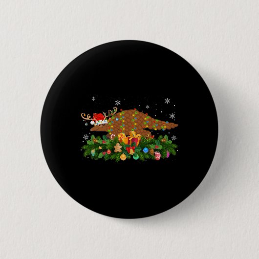 Pangolin Tierliebhaber Renntier Weihnachtsmannmütz Button (Vorderseite)