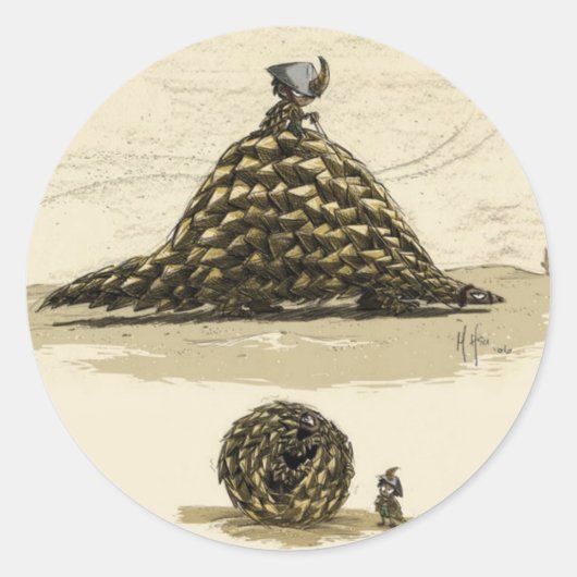 Pangolin Warrior Runder Aufkleber (Vorderseite)