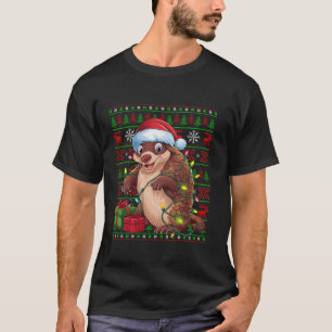 Pangolin Xmas Lights Ugly Weihnachtsmannmütze Pang T-Shirt