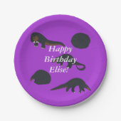 Pangolins Birthday Pappteller (Vorderseite)