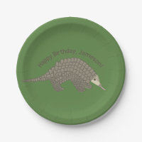 Pangolins Geburtstagspartei Paper Teller