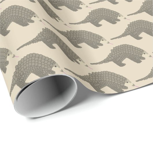 Pangolins Gemustertes Wrapping Paper Geschenkpapier (Rolleneckpunkt)