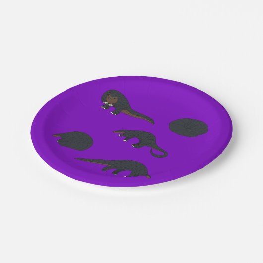 Pangolins Pappteller (Schrägansicht)