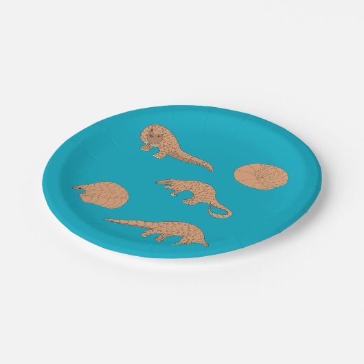 Pangolins Pappteller (Schrägansicht)