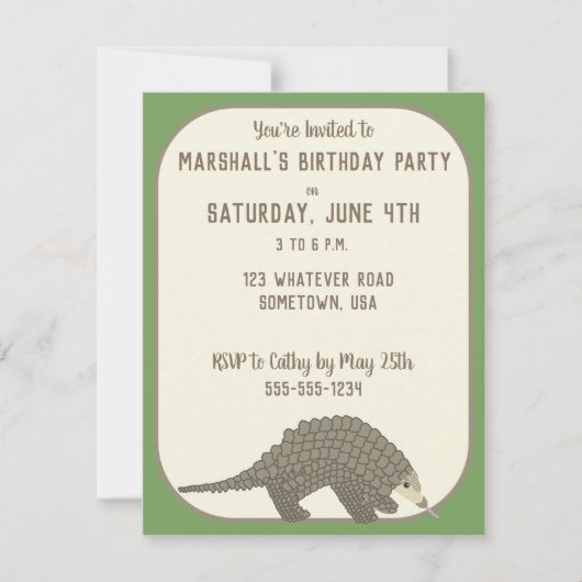 Pangolins Party Invites Einladung (Vorderseite)