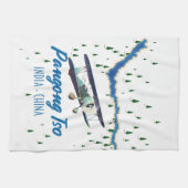 Pangong Tso India China Karte Poster. Geschirrtuch (Horizontal)