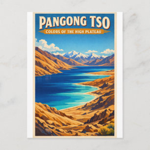 Pangong-Tso-See, Tibet Plateau, China Postkarte