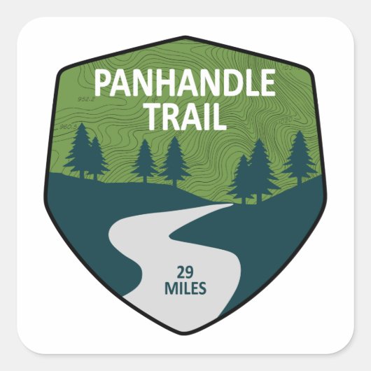 Panhandle Trail Quadratischer Aufkleber (Vorderseite)