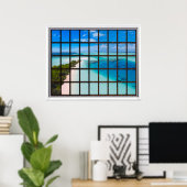 Panic Beach Lattice Window View Poster (Heimbüro)