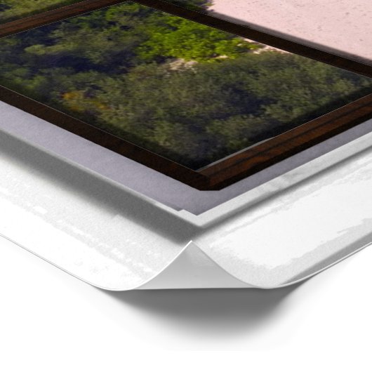 Panic Beach Lattice Window View Poster (Ecke)