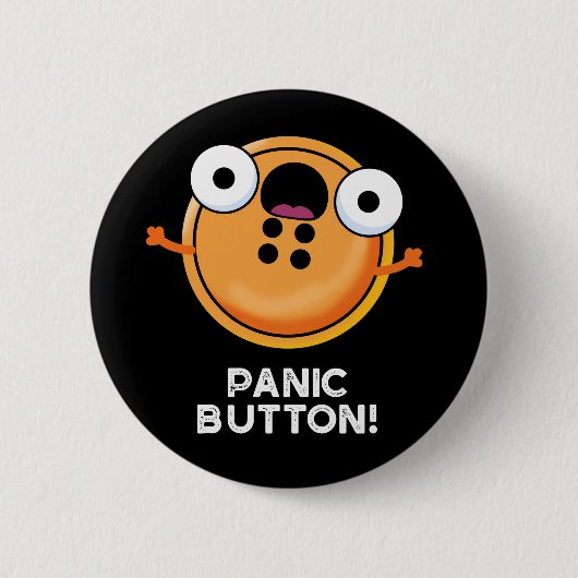 Panic Butoon Funny Sewing Puff Dark BG Button (Vorderseite)