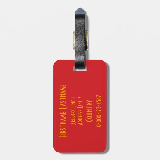 Panic Button Custom Gepäckanhänger (Rückseite vertikal)