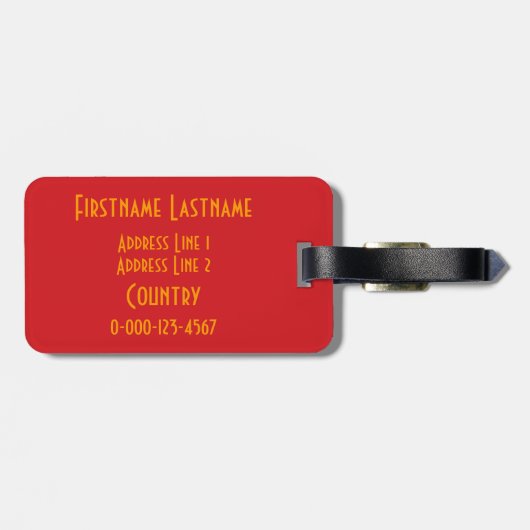 Panic Button Custom Gepäckanhänger (Rückseite horizontal)