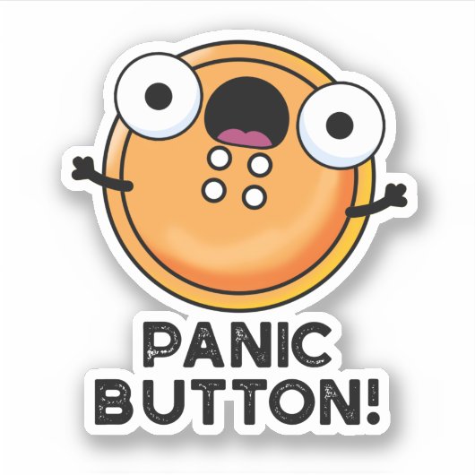 Panic Button Funny Sewing Puff Aufkleber (Vorderseite)