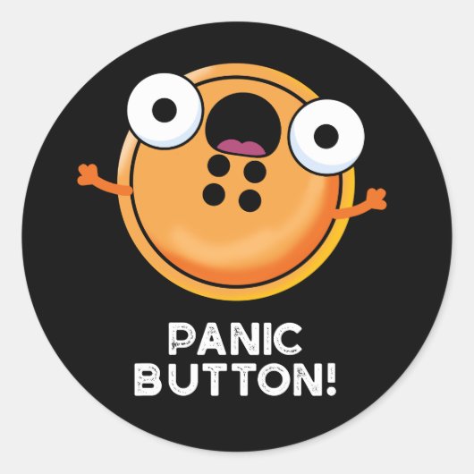 Panic Button Funny Sewing Puff Dark BG Runder Aufkleber (Vorderseite)