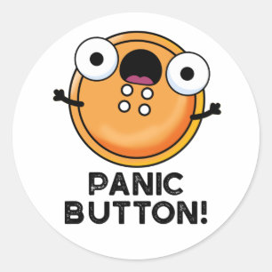 Panic Button Funny Sewing Puff Runder Aufkleber