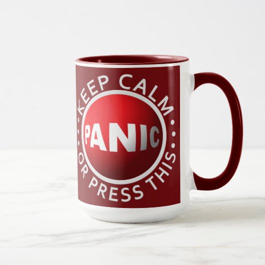 Panic Button Tasse - wählen Sie Stil (Rechts)