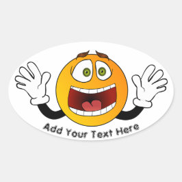 Panic Emoji Ovaler Aufkleber