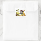 Panic in the Jungle Farting Elephant Cartoon Quadratischer Aufkleber (Tasche)