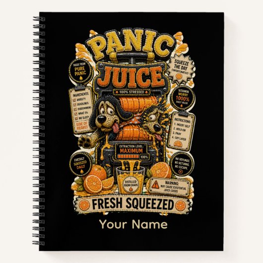 Panic Juice Frisch Gepresst Lustige Tabelle Notizblock (Vorderseite)