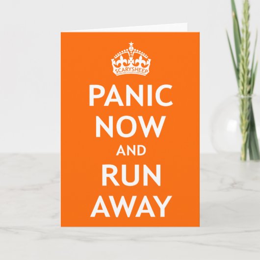Panic Now and Run Away Karte (Vorderseite)