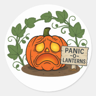 Panic-O-Laternen-Aufkleber Runder Aufkleber