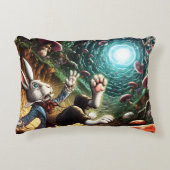 Panicked Bunny Falling Down The Rabbit Hole Dekokissen (Vorderseite)