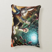 Panicked Bunny Falling Down The Rabbit Hole Dekokissen (Rückseite(Vertikal))