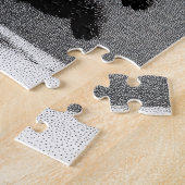 Panicked Cat & Vase - Monochrome Cartoon Puzzle (Seite)