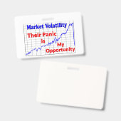 Panik beim Börsenhandel Ausweis (Vorder- & Rückseite)