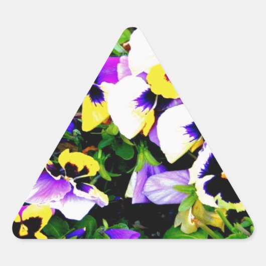 Panik-Blume Dreieckiger Aufkleber (Vorderseite)