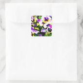 Panik-Blume Quadratischer Aufkleber (Tasche)