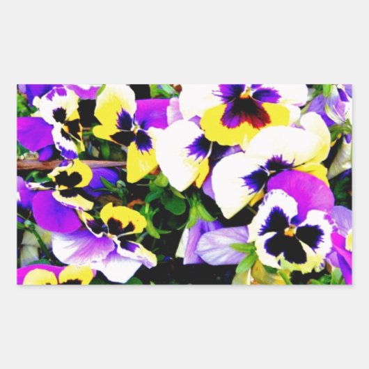 Panik-Blume Rechteckiger Aufkleber (Vorderseite)