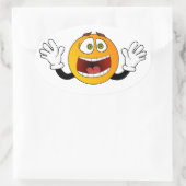 Panik Emoji Ovaler Aufkleber (Tasche)