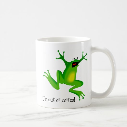 Panik-Frosch benötigt Kaffee Kaffeetasse (Rechts)