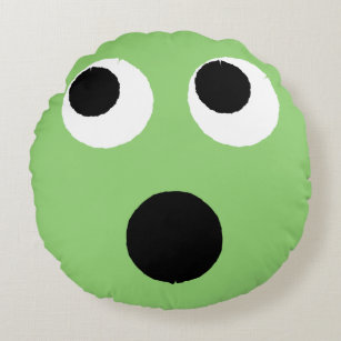 Panik grünes Emoticon Emoji Rundkissen Rundes Kissen