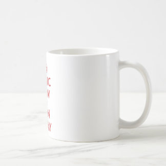 Panik jetzt und Lauf weg Kaffeetasse