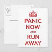 Panik jetzt und weg postkarte (Vorne/Hinten)