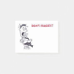 Panik-Mann vergessen nicht Post-it Klebezettel