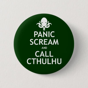 Panik-Schrei und Anruf Cthulhu Button
