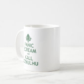 Panik-Schrei und Anruf Cthulhu Kaffeetasse (Vorderseite Links)
