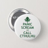 Panik schreien und Cthulhu anrufen Button (Vorne & Hinten)