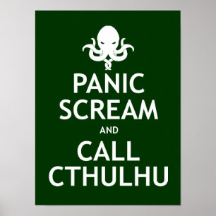 Panik schreien und Cthulhu anrufen Poster