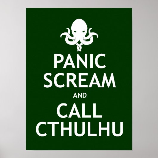Panik schreien und Cthulhu anrufen Poster (Vorne)