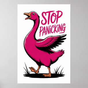 Panik stoppen - Das kühne rosa Gänseposter Poster