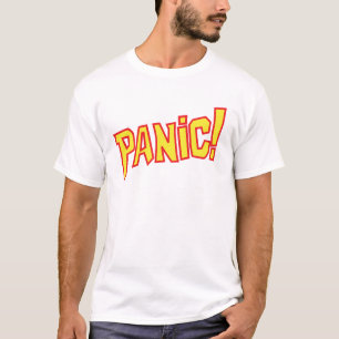 Panik! Text-Grafik-Slogan-Abschlag T-Shirt