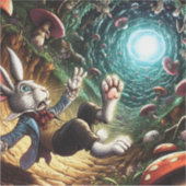 Panikhase, die das Kaninchenloch herunter fällt Aufkleber (Vorderseite)