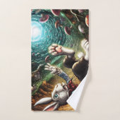 Panikhase, die das Kaninchenloch herunter fällt Handtuch (Handtuch)