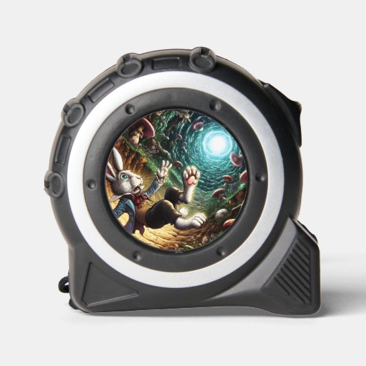 Panikhase, die das Kaninchenloch herunter fällt Maßband (Vorderseite)